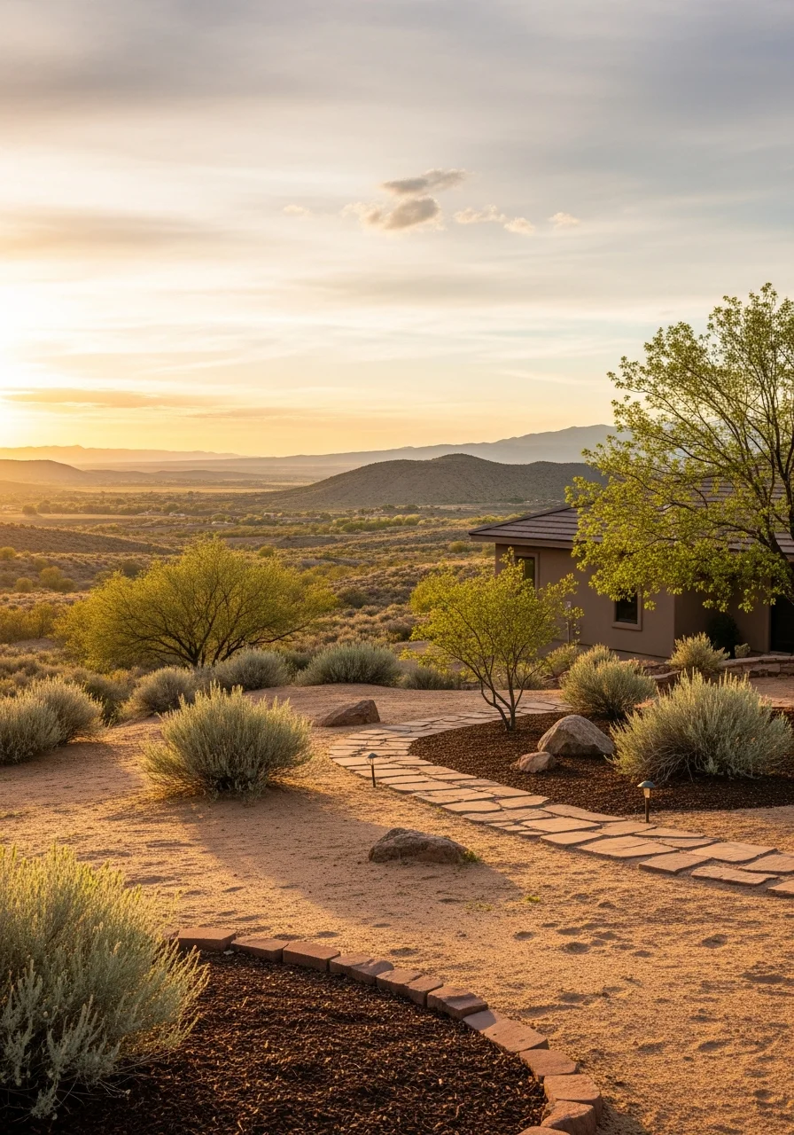 Contractor working on a valley property exterior, with open terrain and native vegetation visible in background.