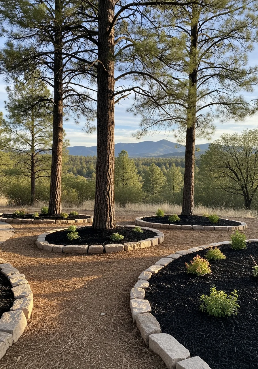 Professional contractor assessing a Prescott property exterior, with pine trees and elevation terrain visible in background.